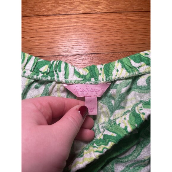 Lilly Pulitzer Ramona Skort Size 2 Green Floral Classic Stretch Preppy Resort - Picture 4 of 5